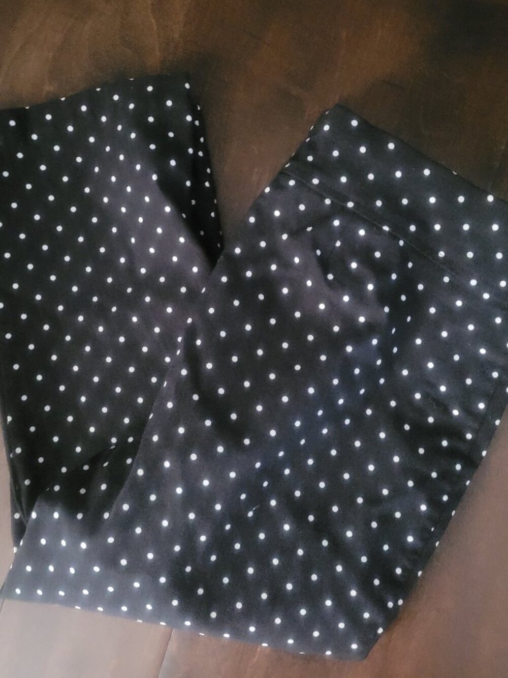 Polka Dot Black Capri Pants Stretchy Brand New Maurices Brand Size L Womens